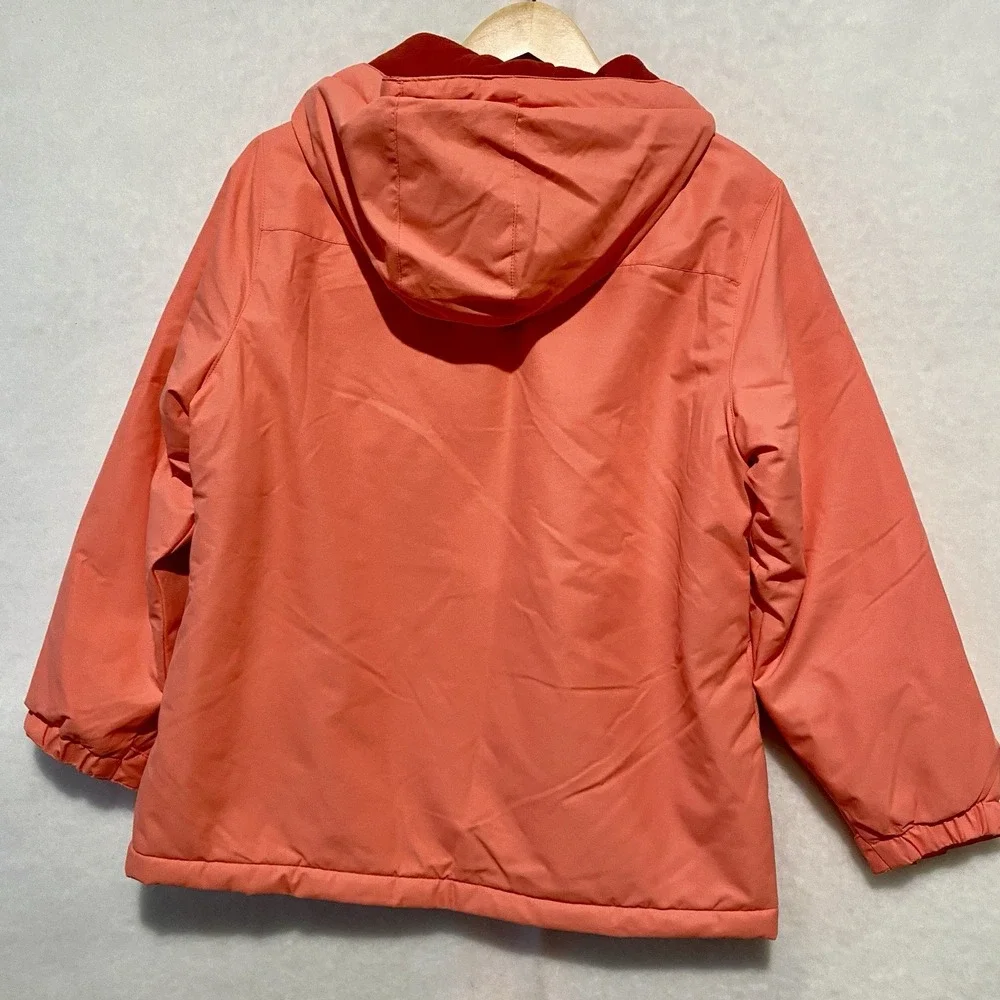 SwissTech Girls Size L 10-12 Orange/Coral Hooded Coat Zip-Up‎ * Outer Coat Only
